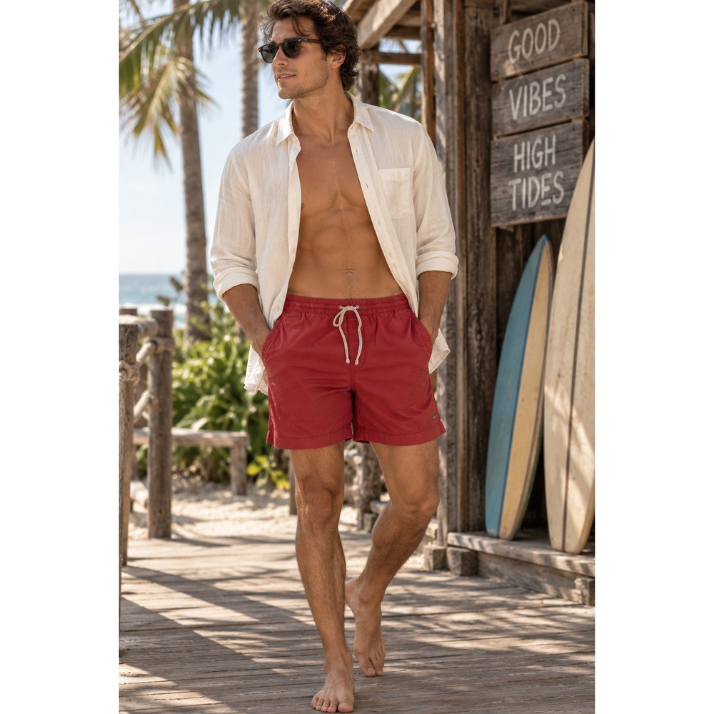 J Crew Shorts Mens Small Red Dock Stretch Preppy Summer Beach